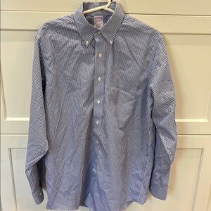 Brooks Brothers dress shirt men’s blue gingham 16 34 long sleeve button down